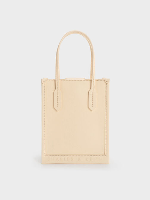 Geometric Tote Bag, Beige, hi-res