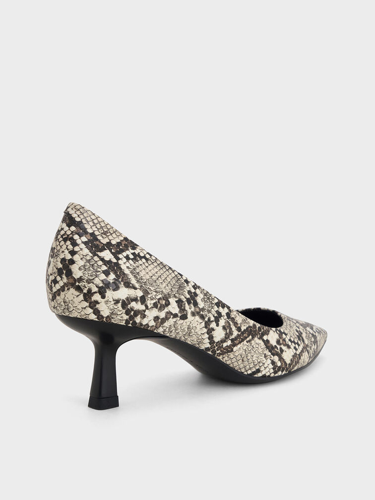 Emmy Snake-Print Pointed Kitten Heel Pumps, Animal Print Natural, hi-res