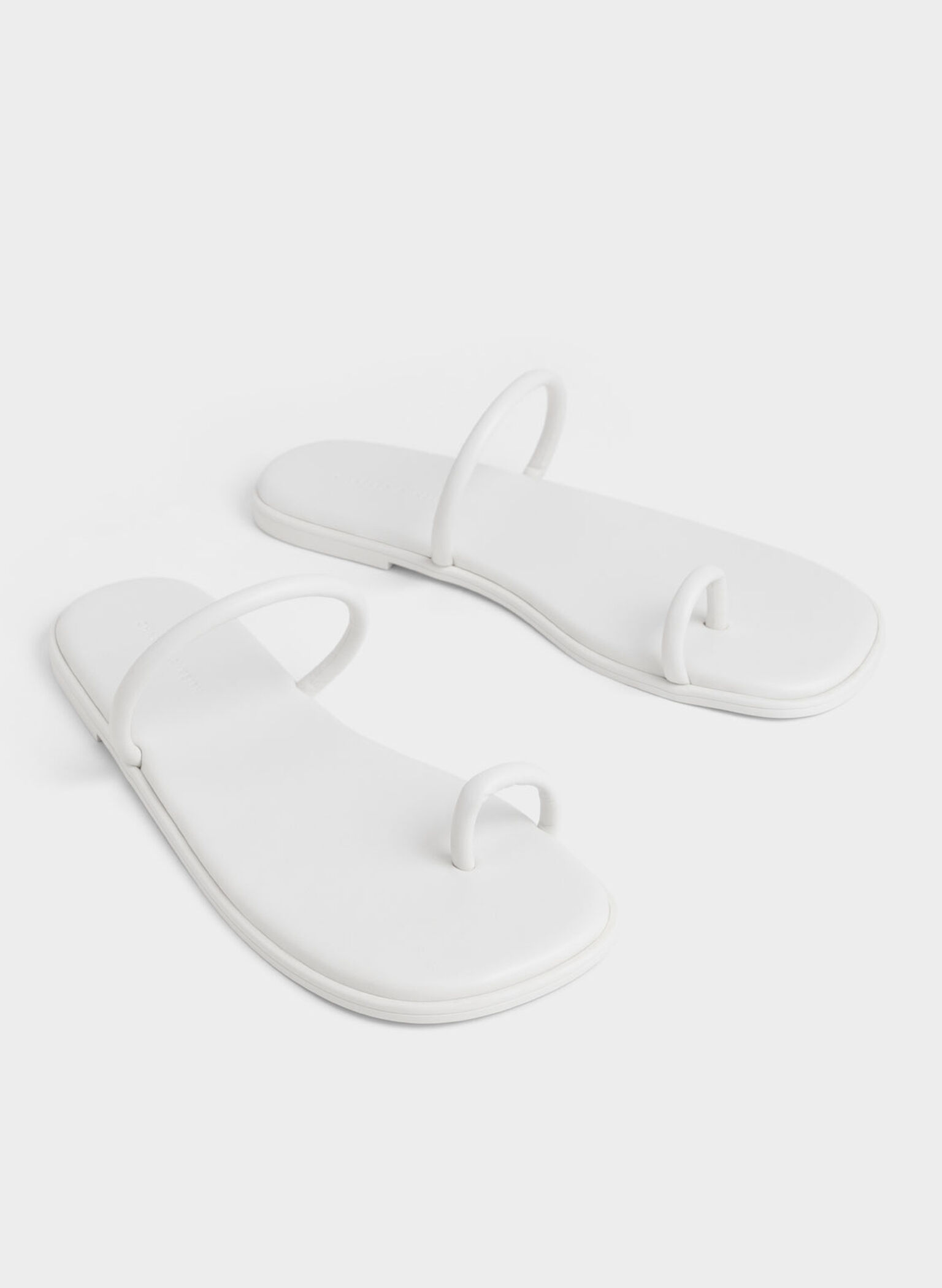 Tubular Toe-Ring Sandals, White, hi-res