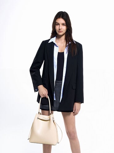 Bellamy Drawstring Hobo Bag, Beige, hi-res