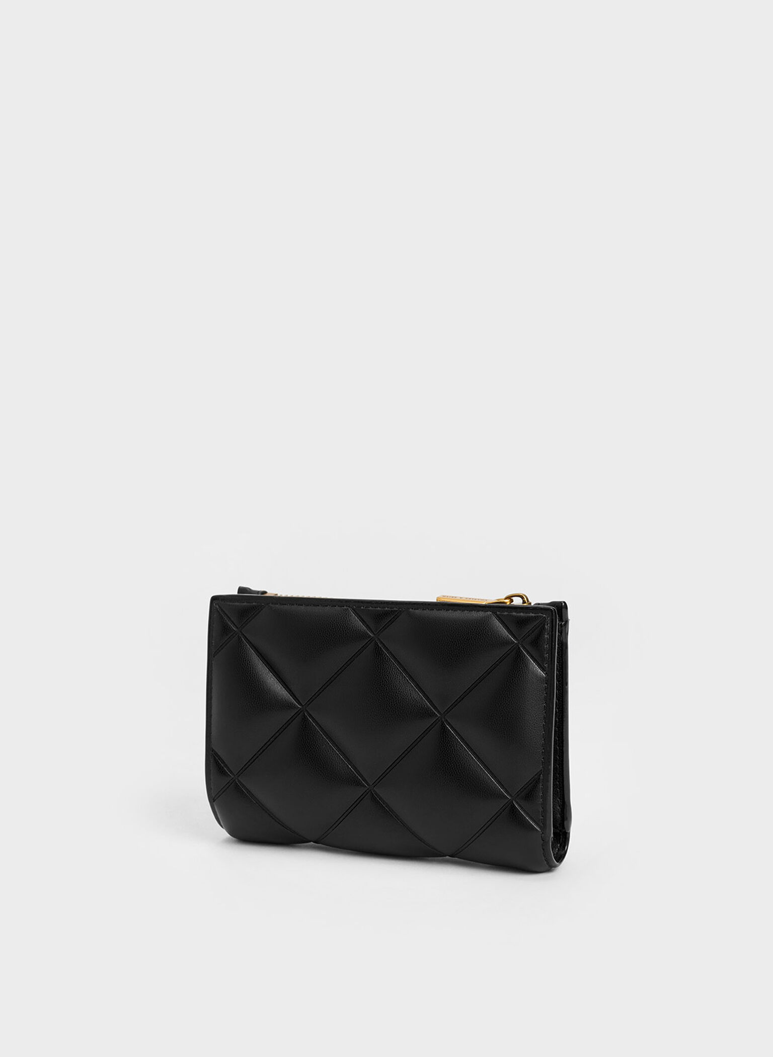 Gemma Quilted Cardholder, Black, hi-res