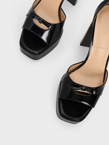 Verona Patent Leather Platform Sandals, Black, hi-res
