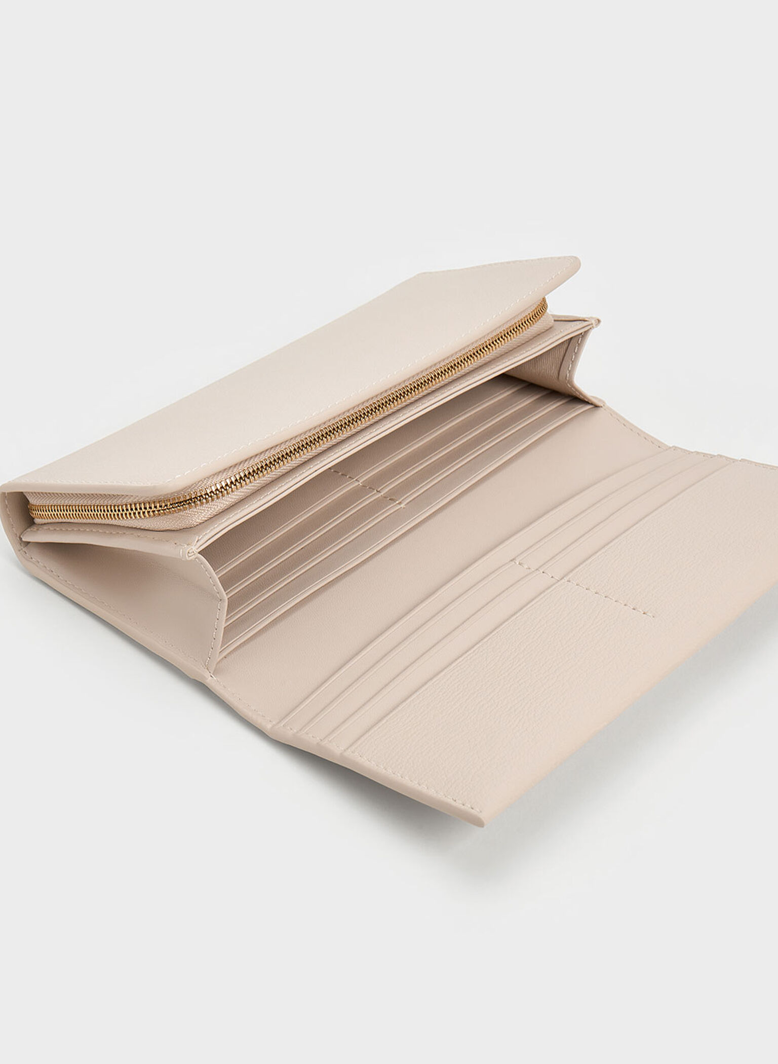 Muriel Front Flap Long Wallet, Oat, hi-res