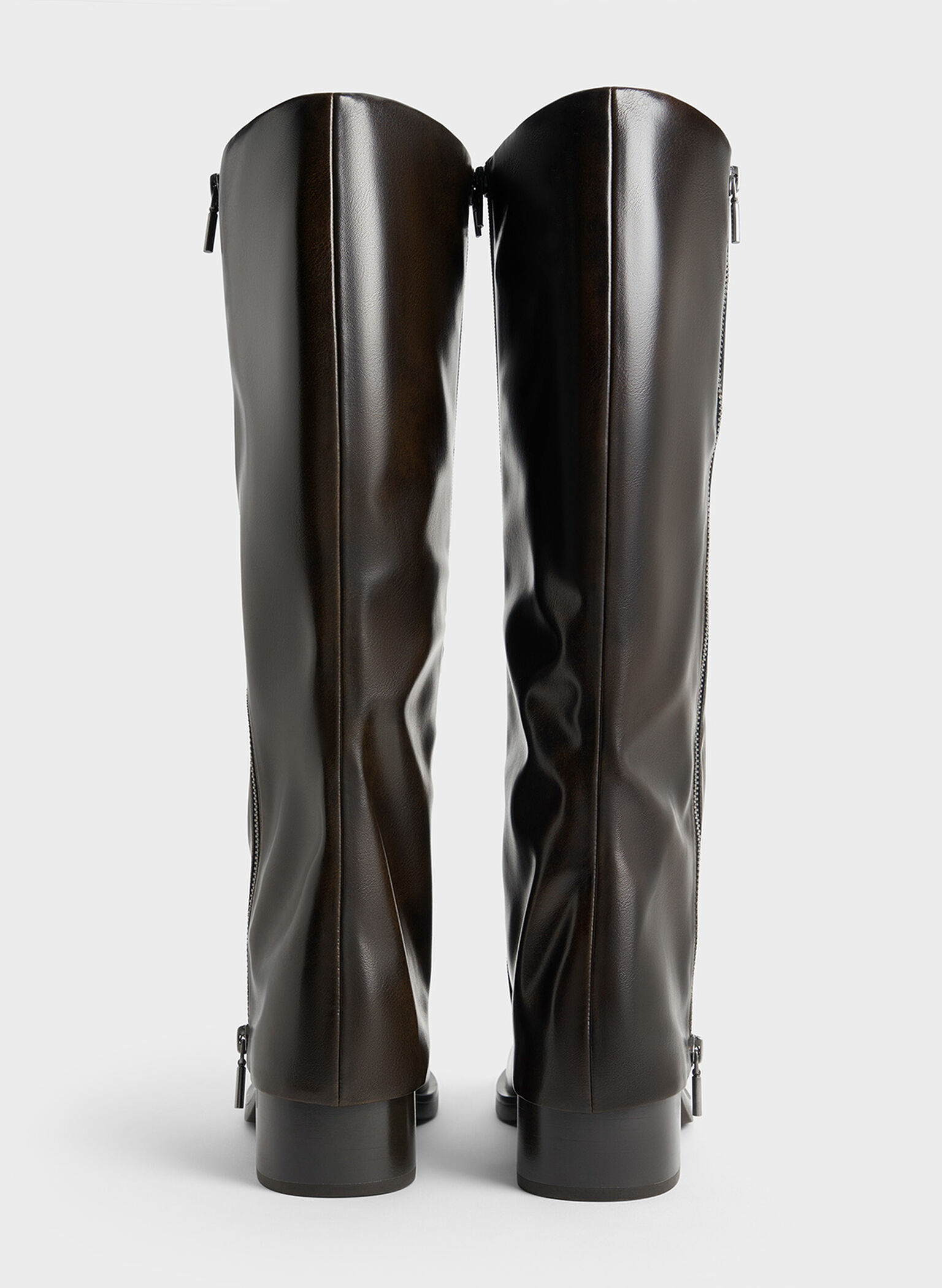 Louise Side-Zip Knee-High Boots, Dark Brown, hi-res