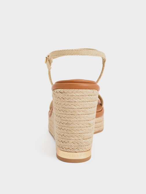 Woven Espadrille Wedges, Sand, hi-res