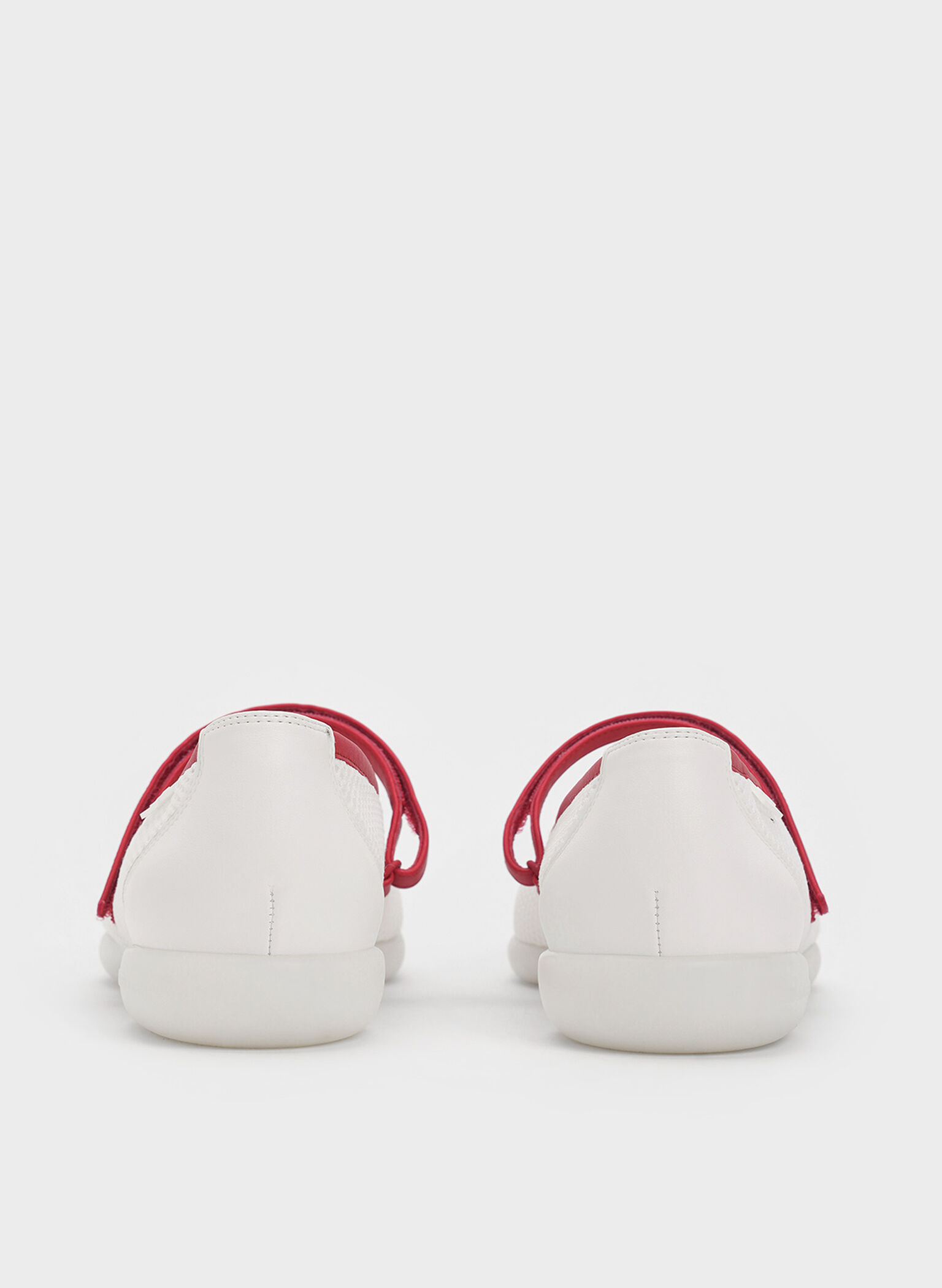Mesh Contrast-Trim Mary Jane Sneakers, Red, hi-res