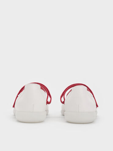 Mesh Contrast-Trim Mary Jane Sneakers, Red, hi-res