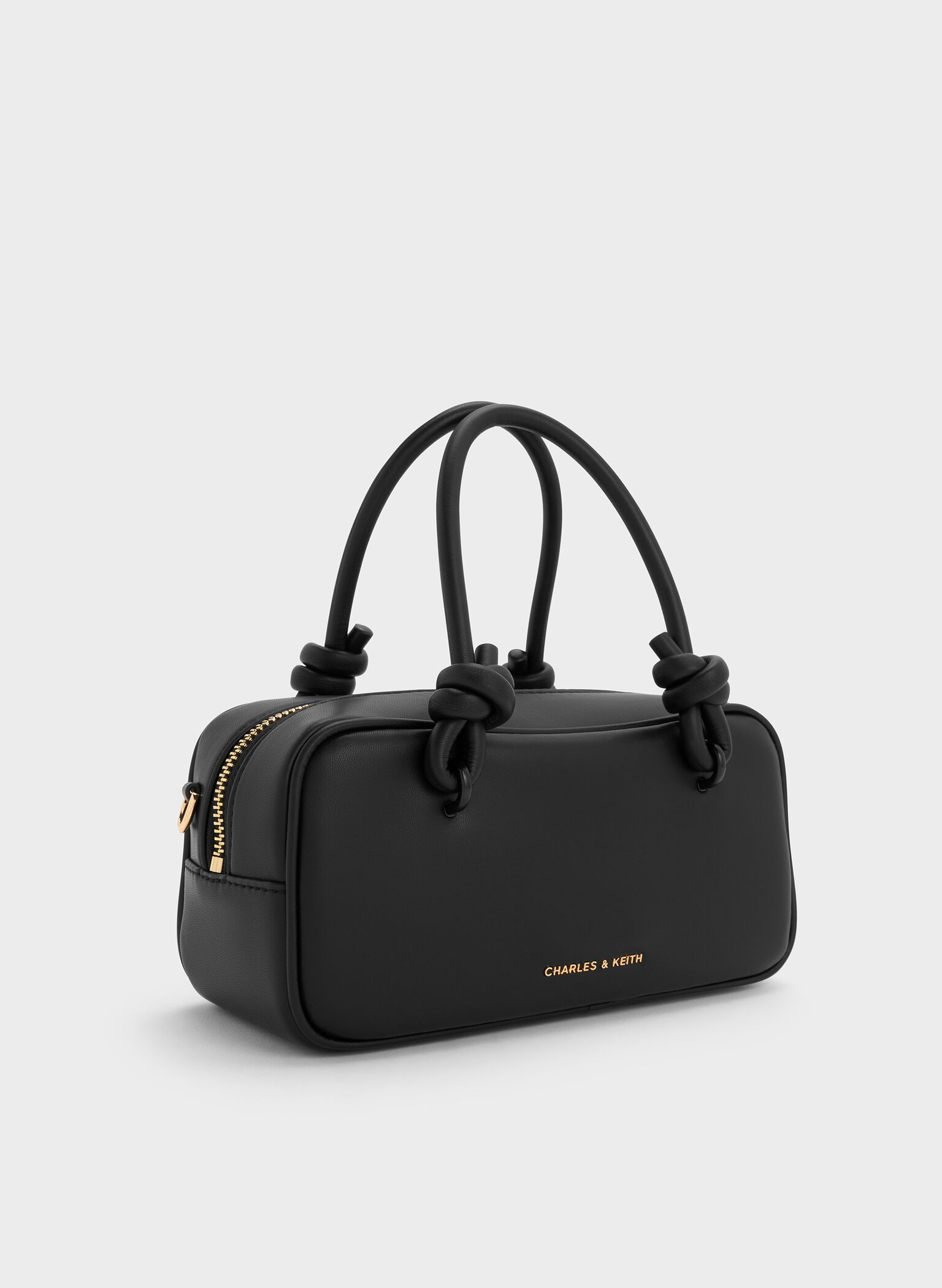 Sammie Knotted-Handle Elongated Bag, Black, hi-res
