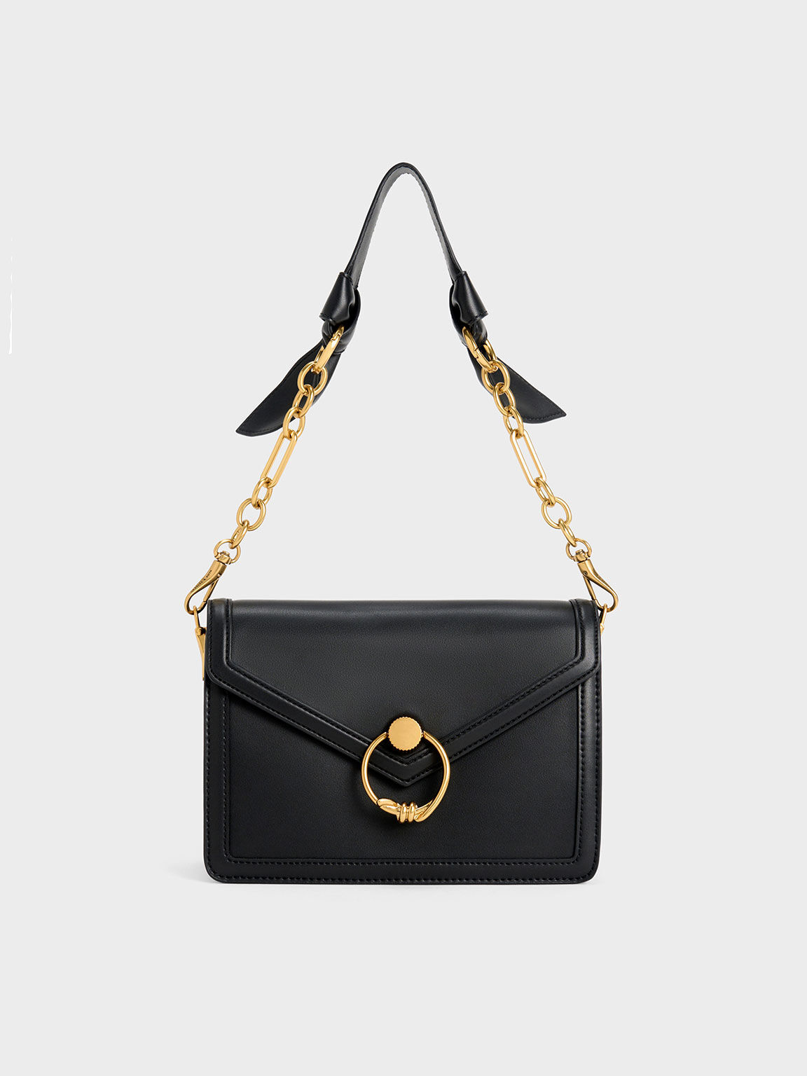 Black Joelle Envelope Shoulder Bag CHARLES KEITH UK