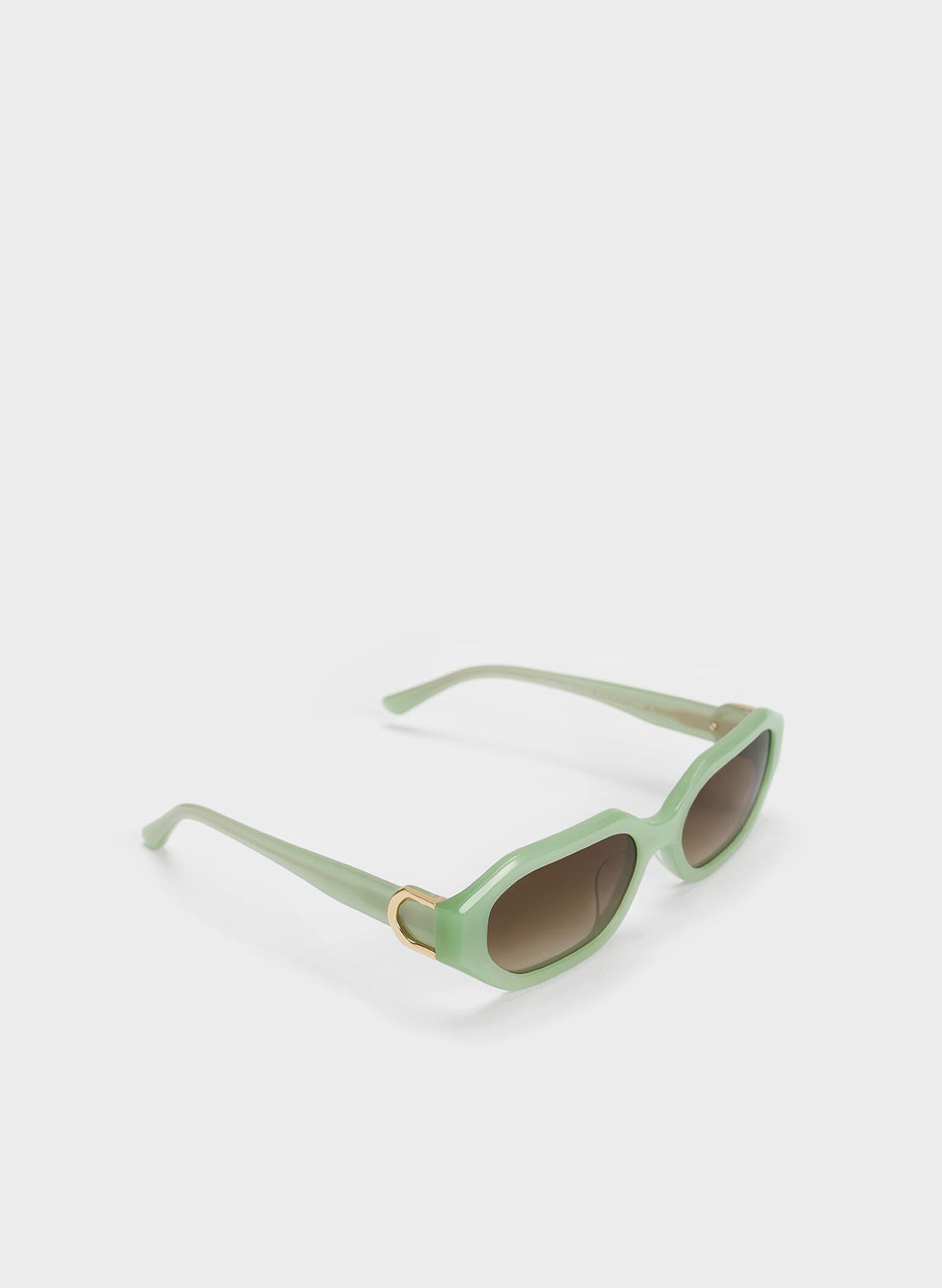 Gabine Recycled Acetate Oval Sunglasses, Mint Green, hi-res