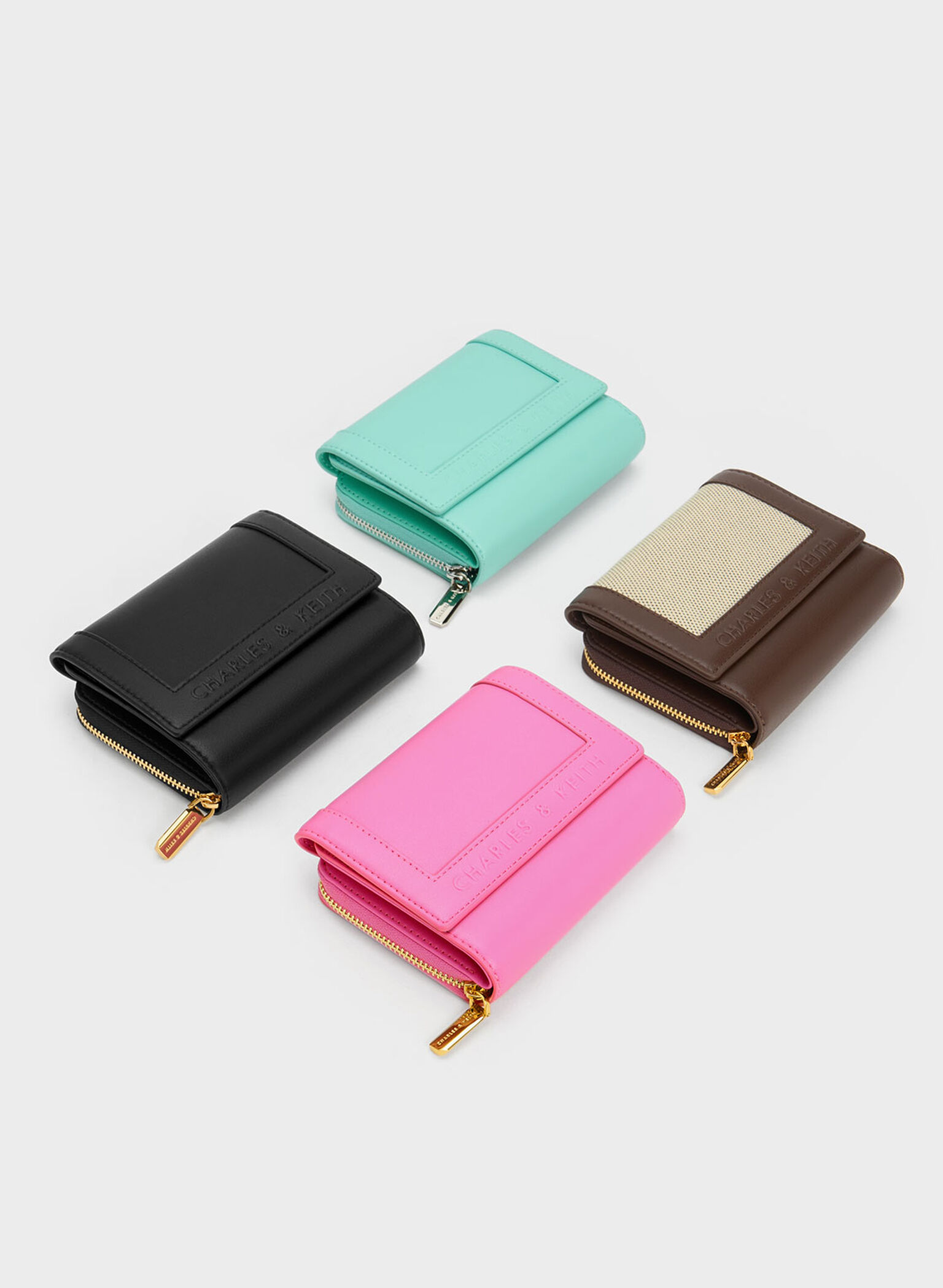 Stitch-Trim Front Flap Wallet, Black, hi-res