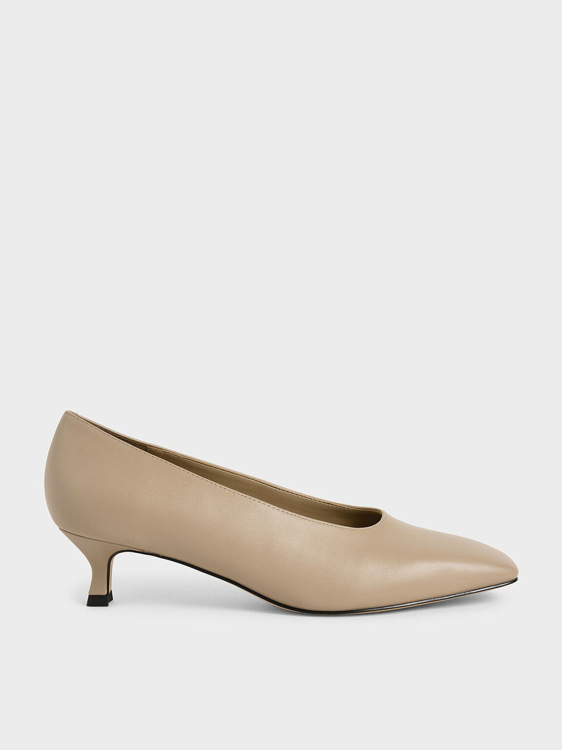 square toe beige heels