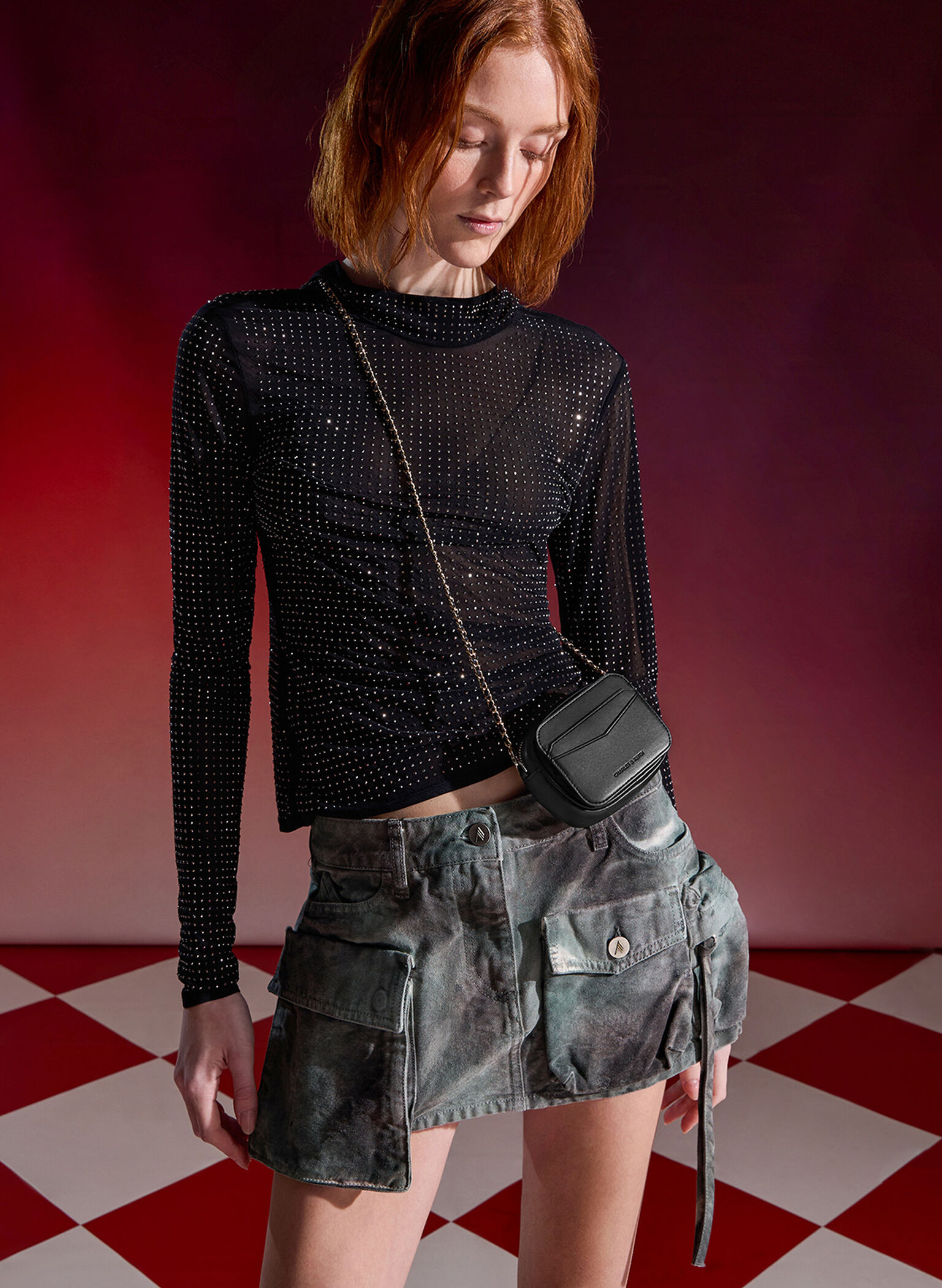 Arwen Quilted Mini Bag, Black, hi-res