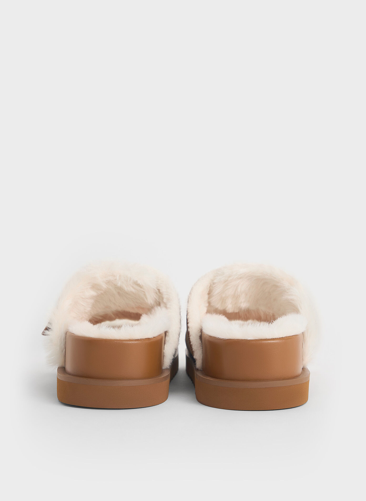Hannah Furry Buckled Double-Strap Sandals, Brown, hi-res
