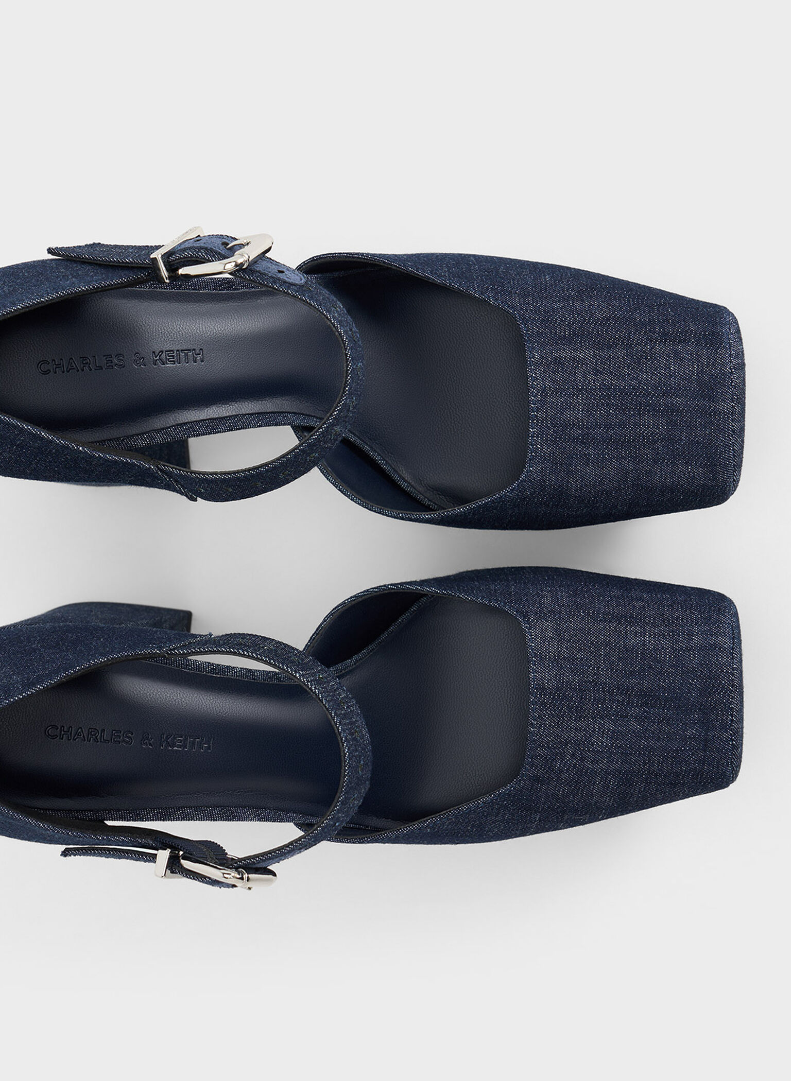 Shayla Denim D'Orsay Platform Pumps, Dark Blue, hi-res