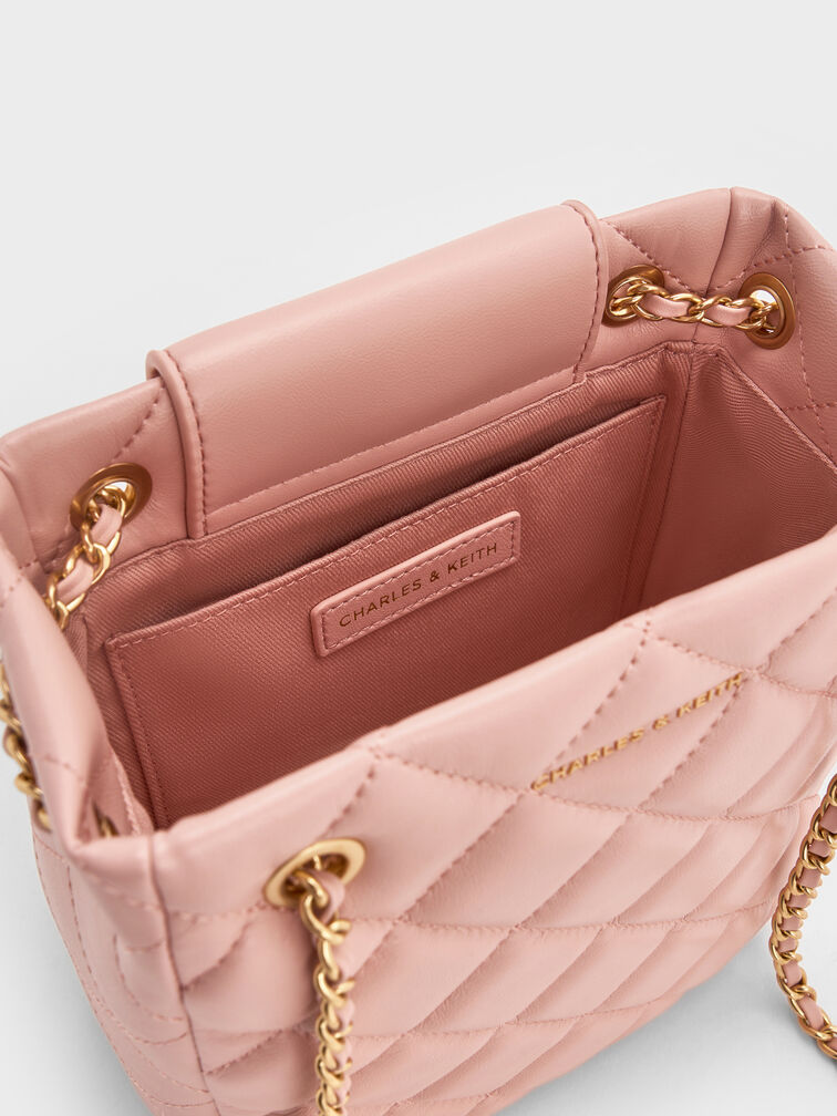 Alva Quilted Braided-Strap Shoulder Bag, Light Pink, hi-res