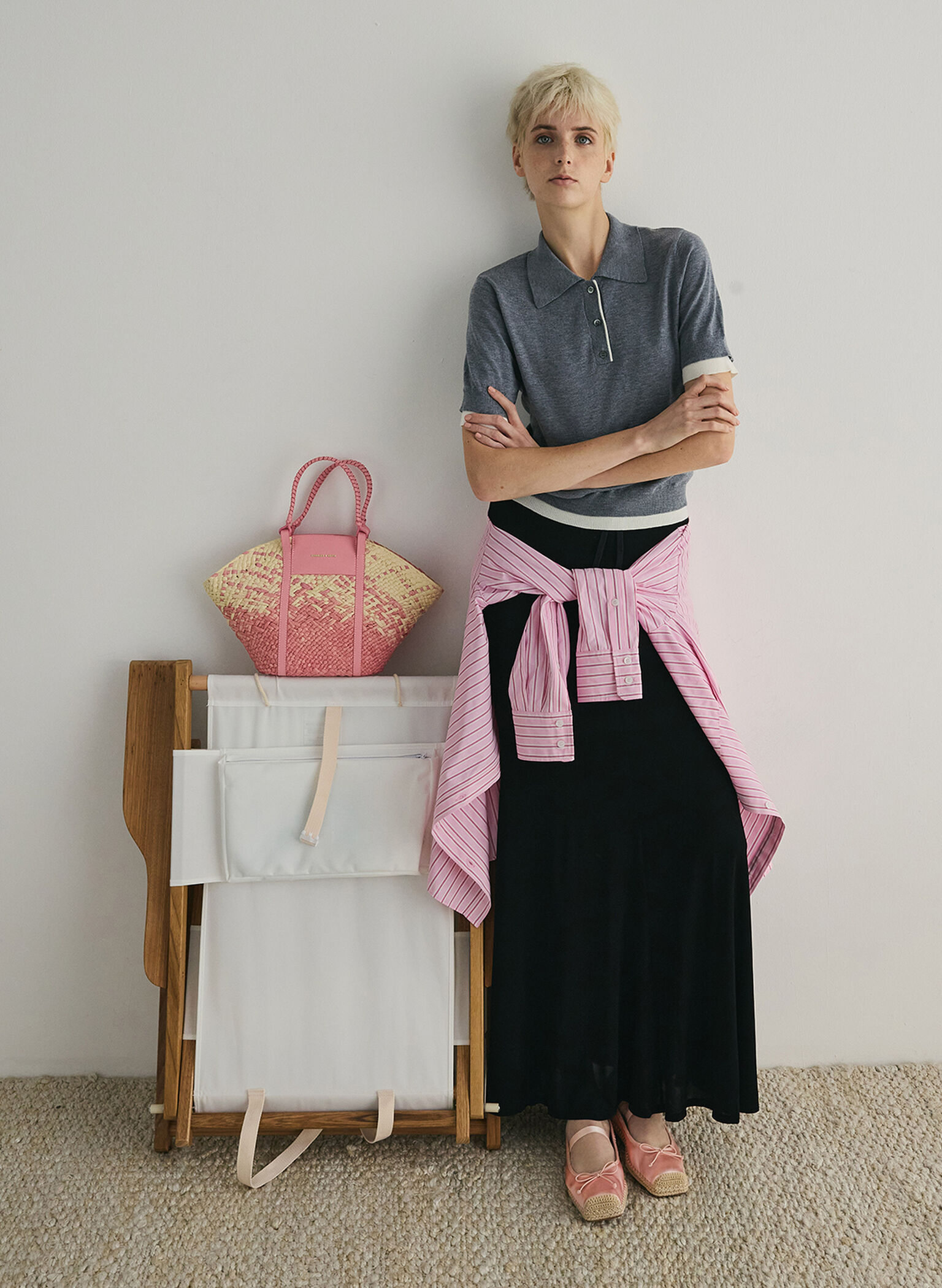 Shalia Raffia Basket Bag, Guava Pink, hi-res