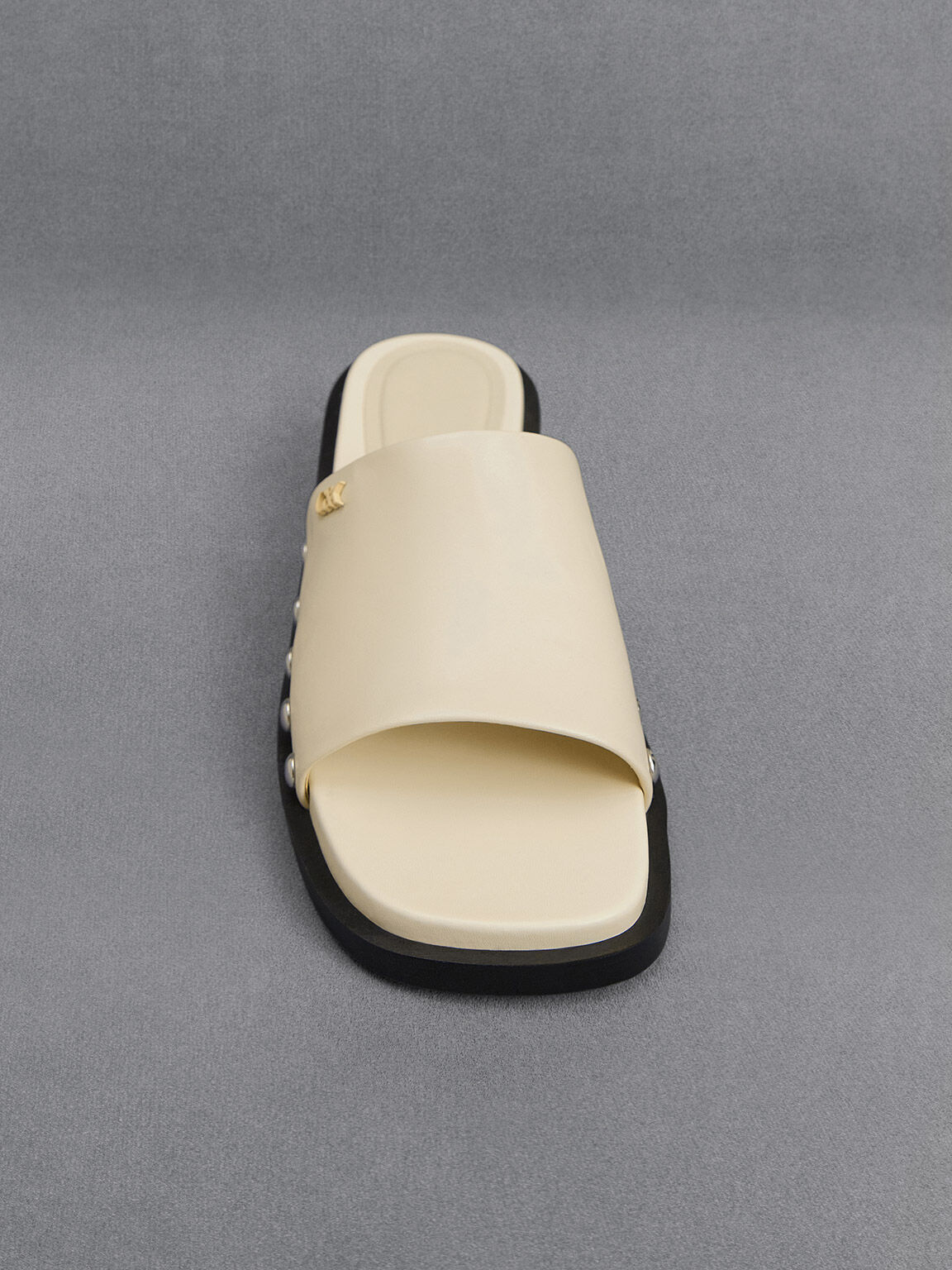 Studded leather slides on sale