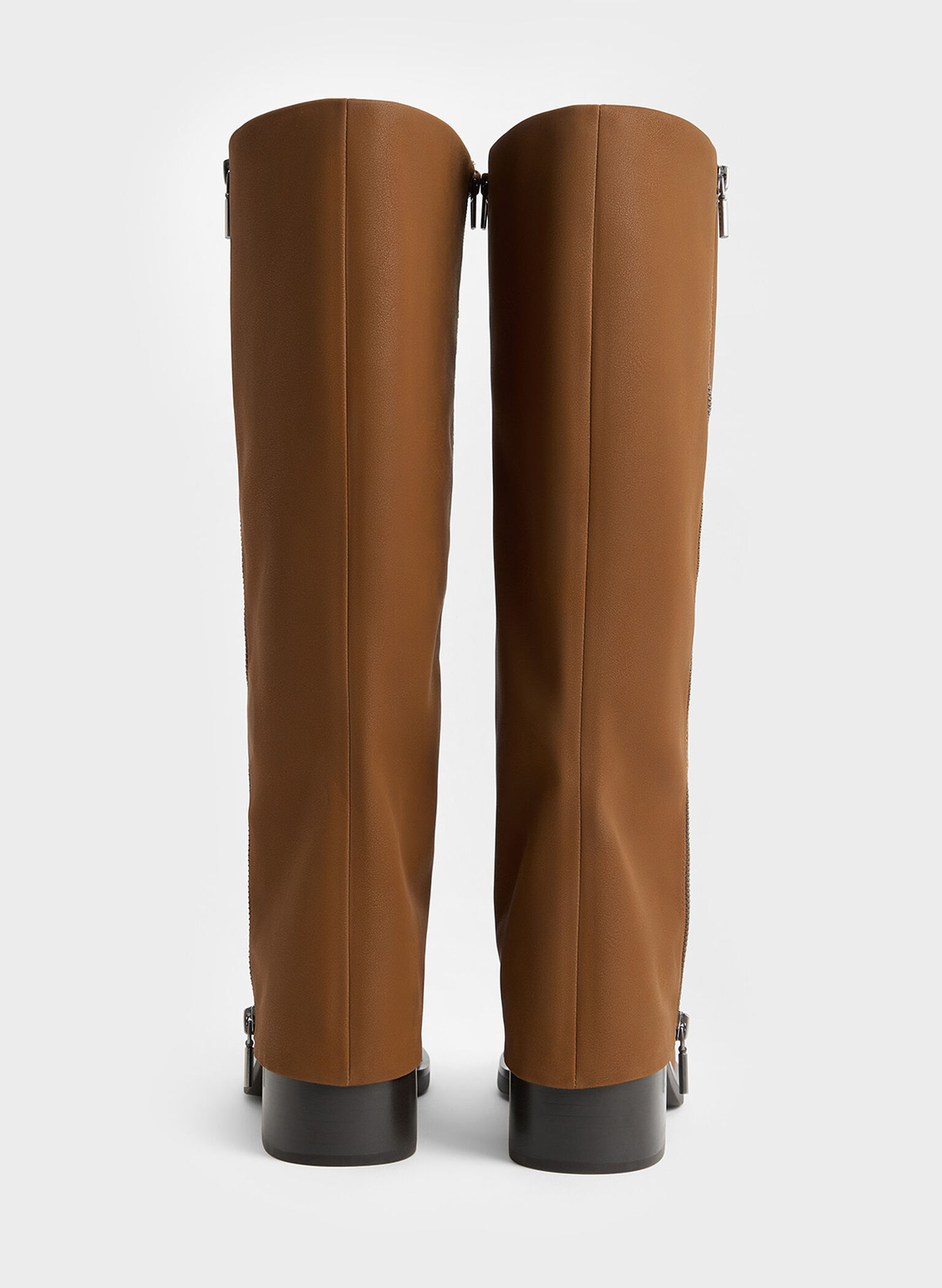 Louise Textured Side-Zip Knee-High Boots, Brown, hi-res