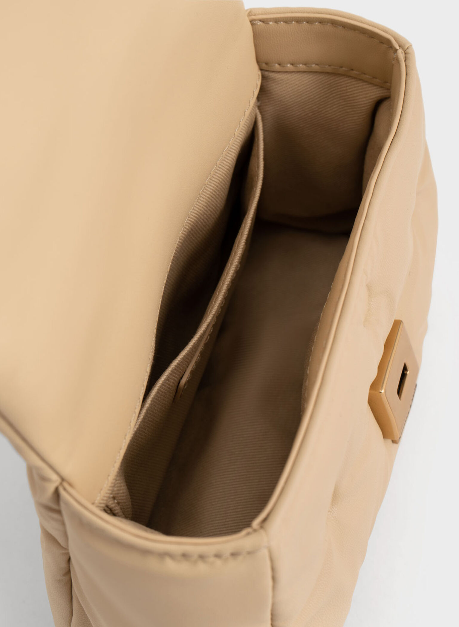 Koi Padded Chain Handle Bag, Beige, hi-res
