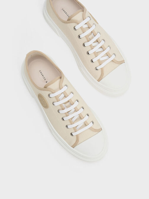 Kay Canvas Low-Top Sneakers, Taupe, hi-res