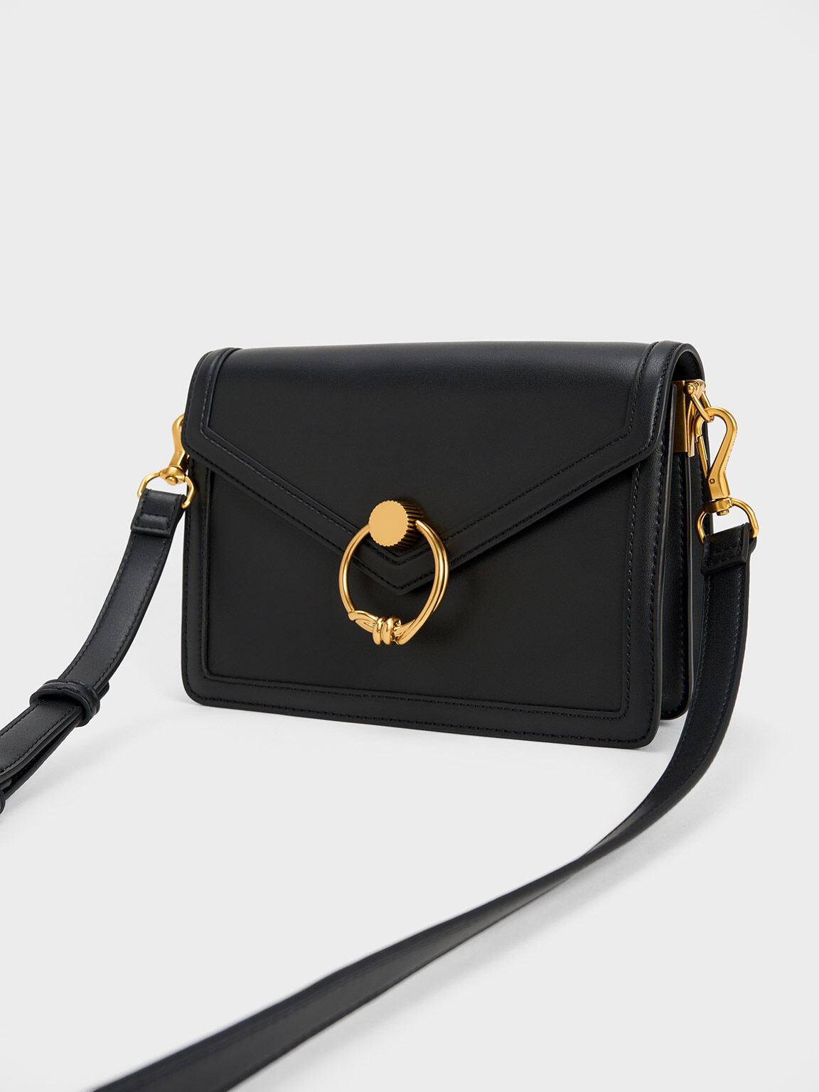 Black Joelle Envelope Shoulder Bag - CHARLES & KEITH UK