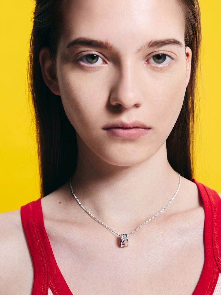 Maeve Crystal-Embellished Necklace, Silver, hi-res