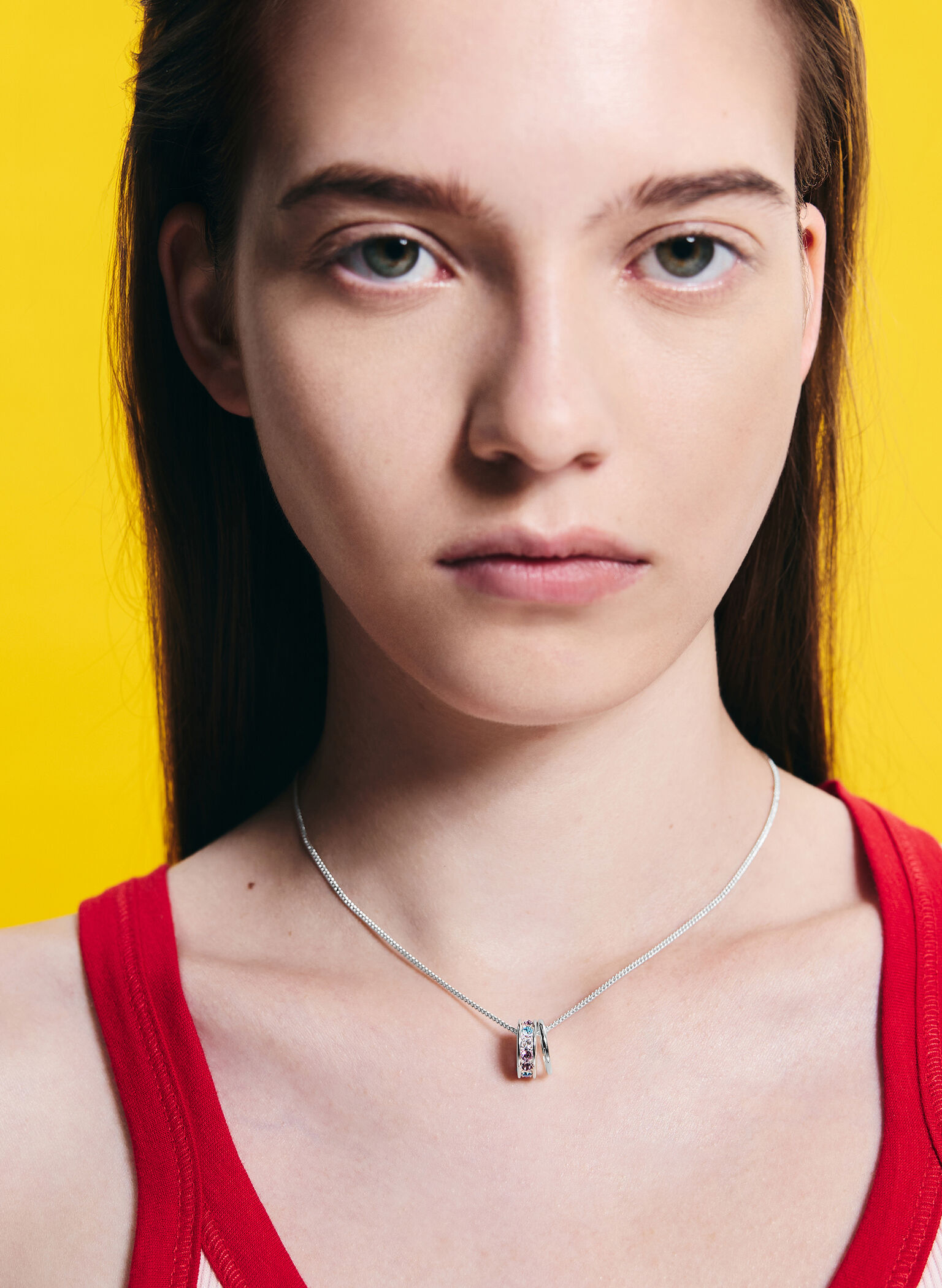 Maeve Crystal-Embellished Necklace, Silver, hi-res