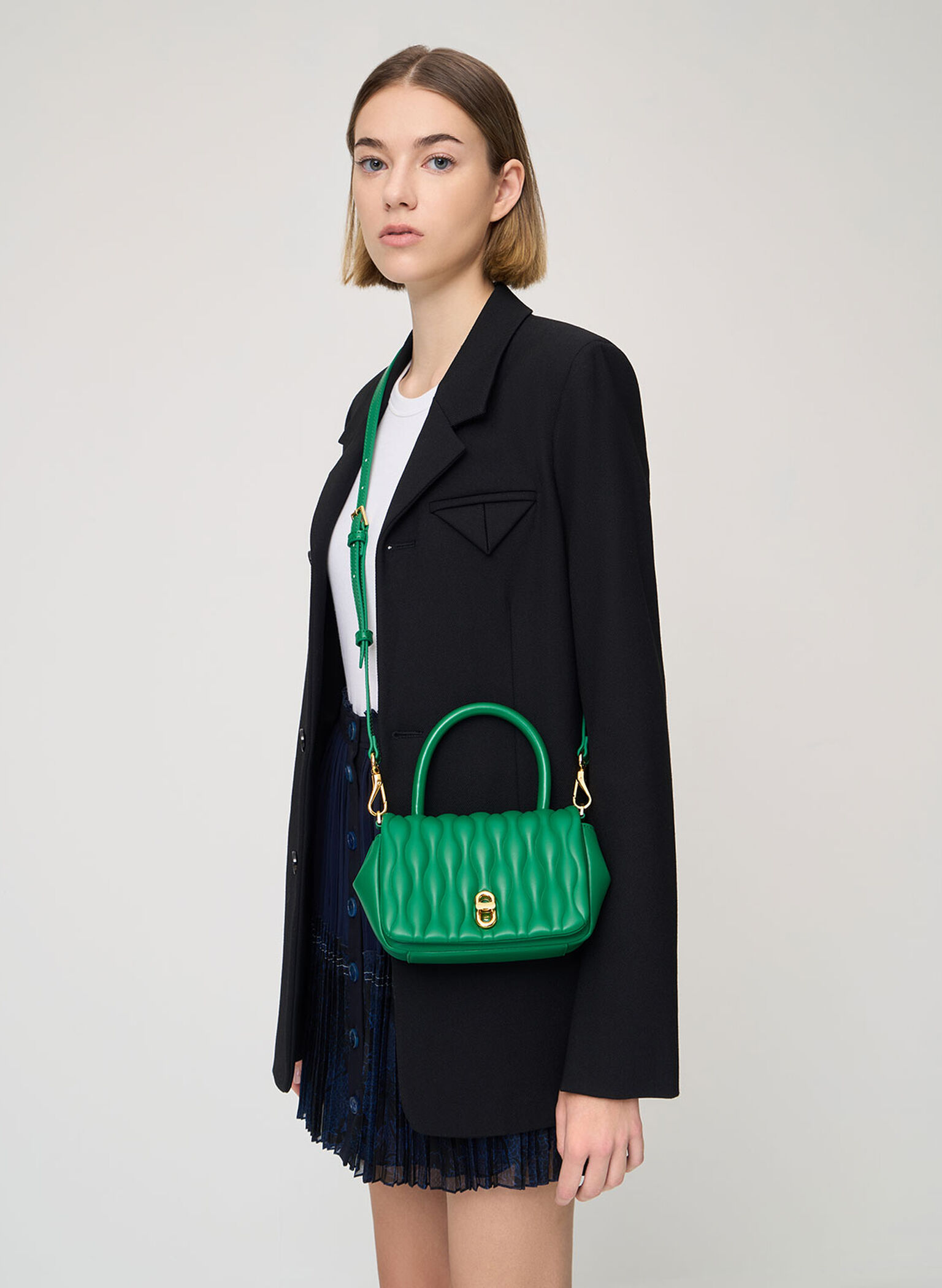 Iva Boxy Top Handle Bag, Green, hi-res
