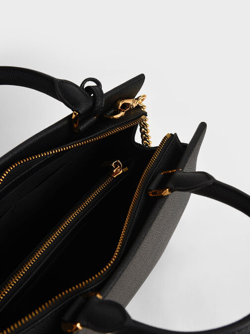 Mirabelle Structured Handbag, Black, hi-res