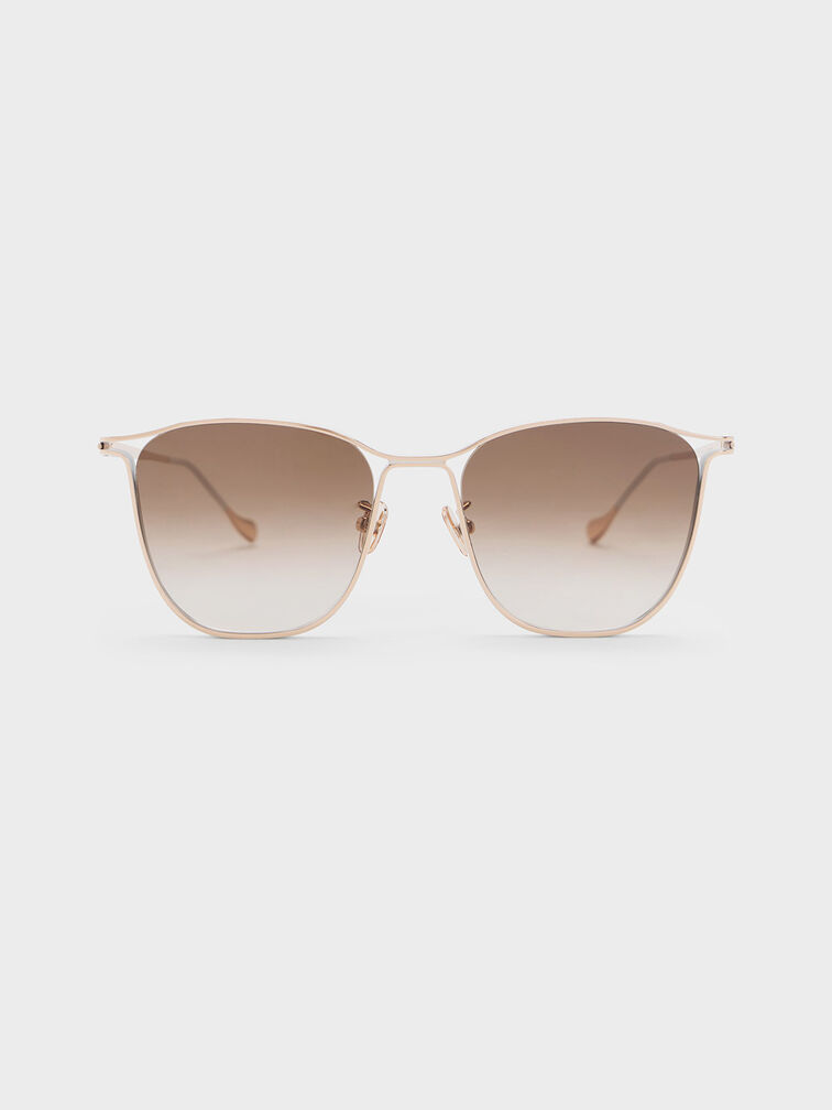 Wire Frame Butterfly Sunglasses, Cream, hi-res