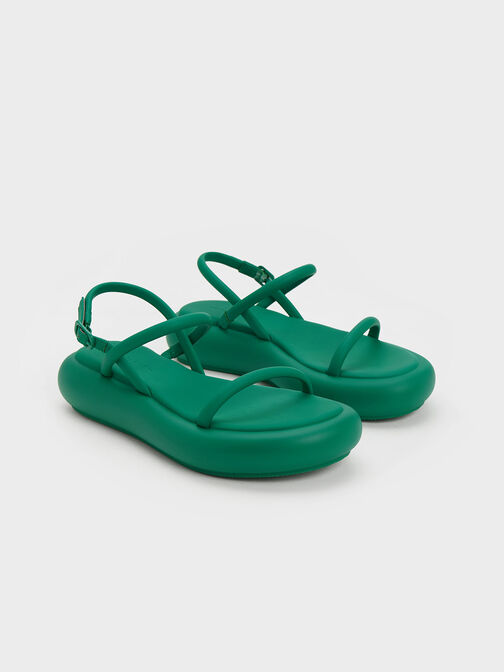 Keiko Padded Flatform Sandals, Green, hi-res