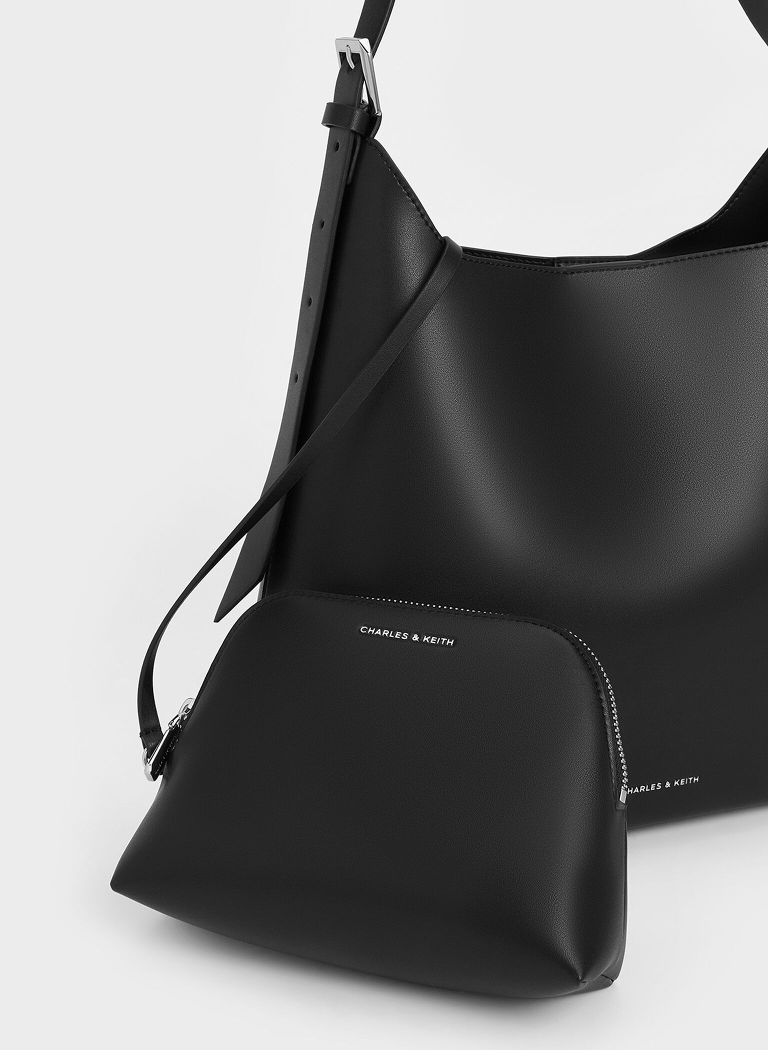 Hertha Trapeze Slouchy Hobo Bag, Noir, hi-res