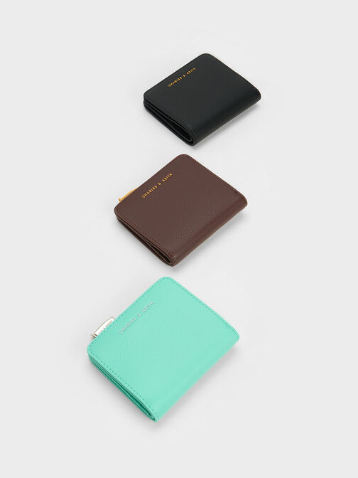 Zip Around Card Holder, Dark Brown, hi-res