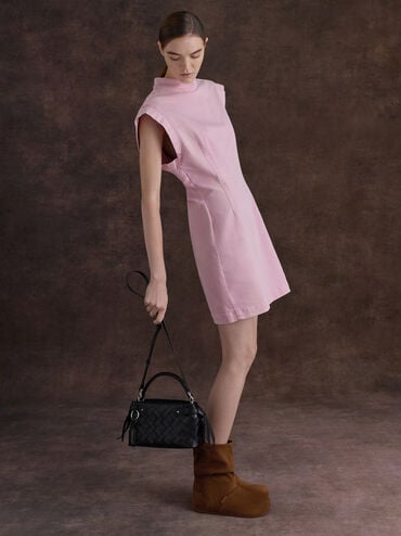 Ivette Woven Top Handle Bag, Noir, hi-res