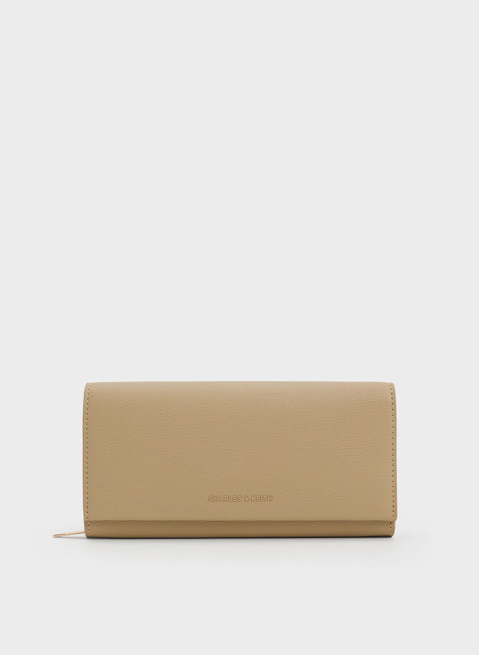 Muriel Front Flap Long Wallet, Sand, hi-res