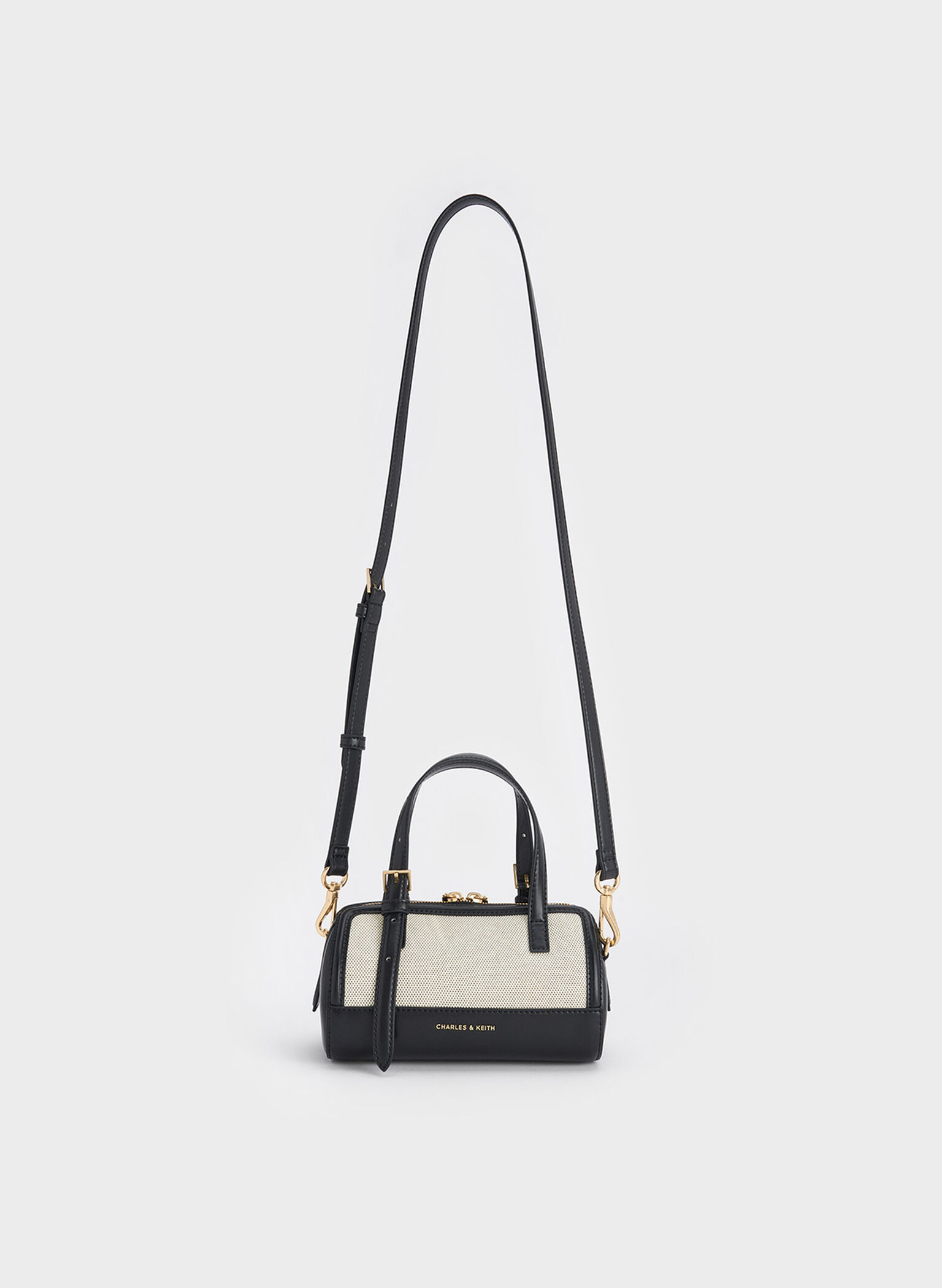 Enola Canvas Two-Tone Bowling Bag, Black, hi-res