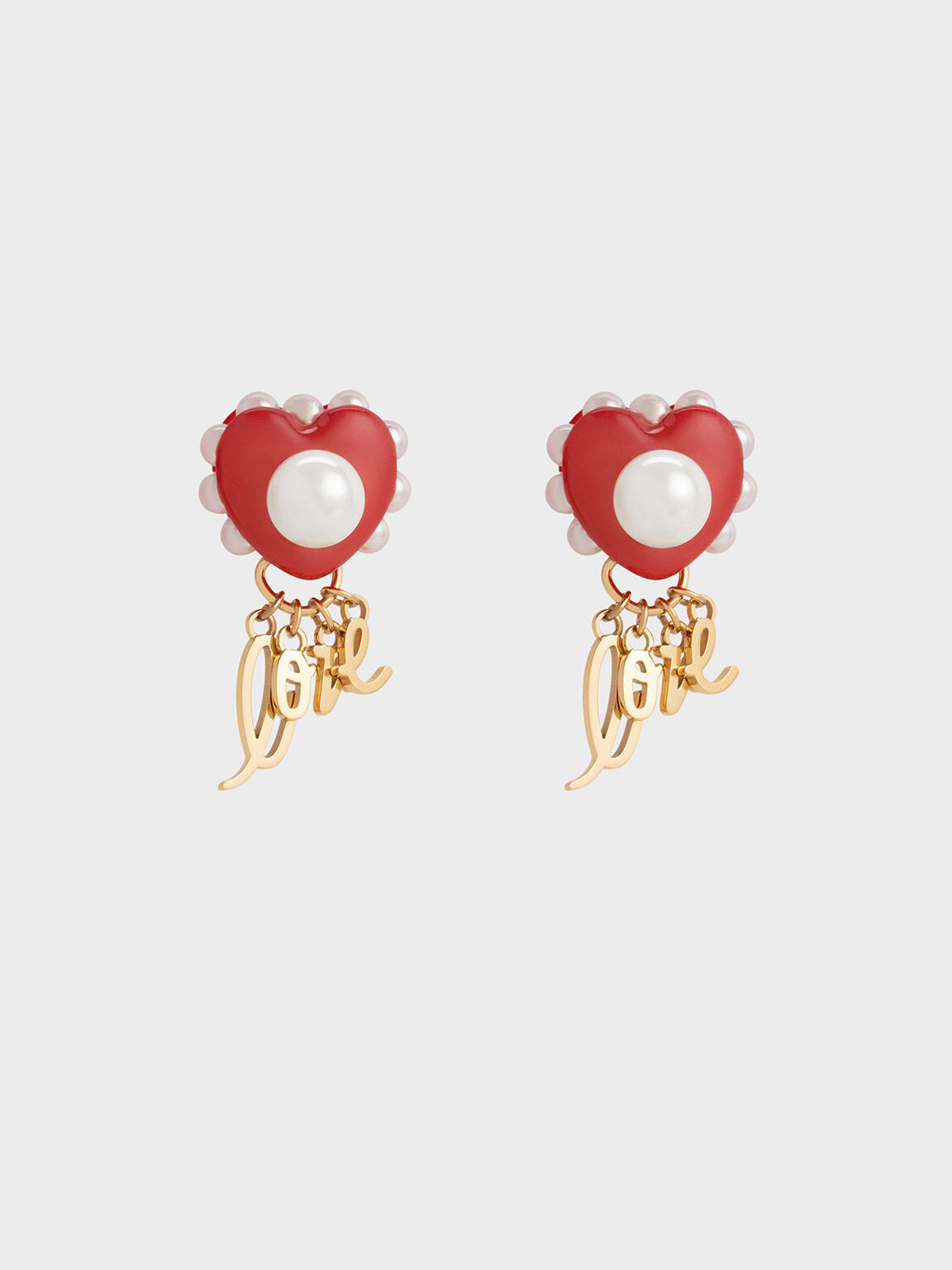 Love heart drop on sale earrings