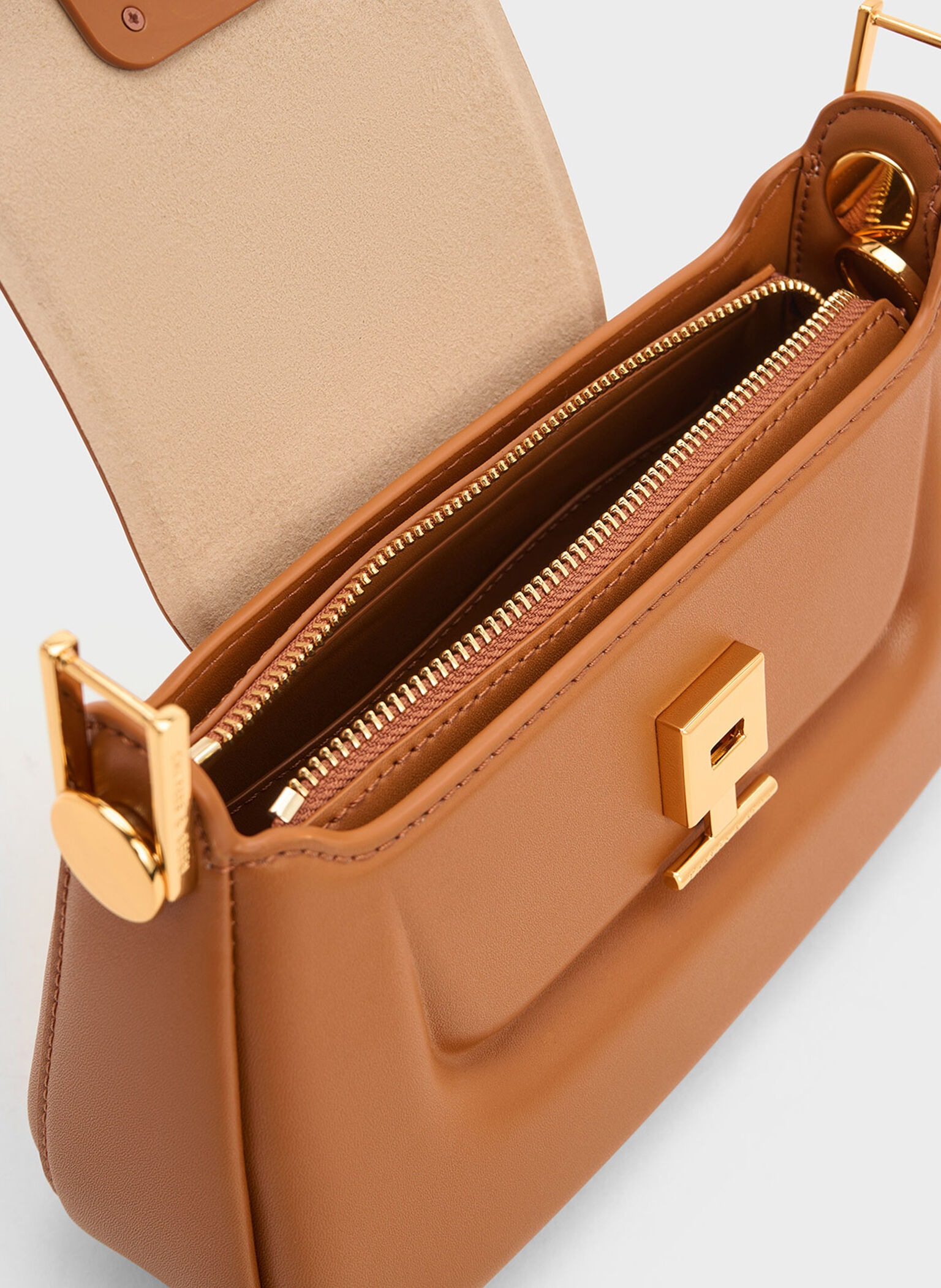 Koa Push-Lock Top Handle Bag, Chocolate, hi-res