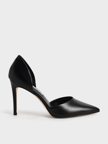 D'Orsay Stiletto Pumps, Black, hi-res