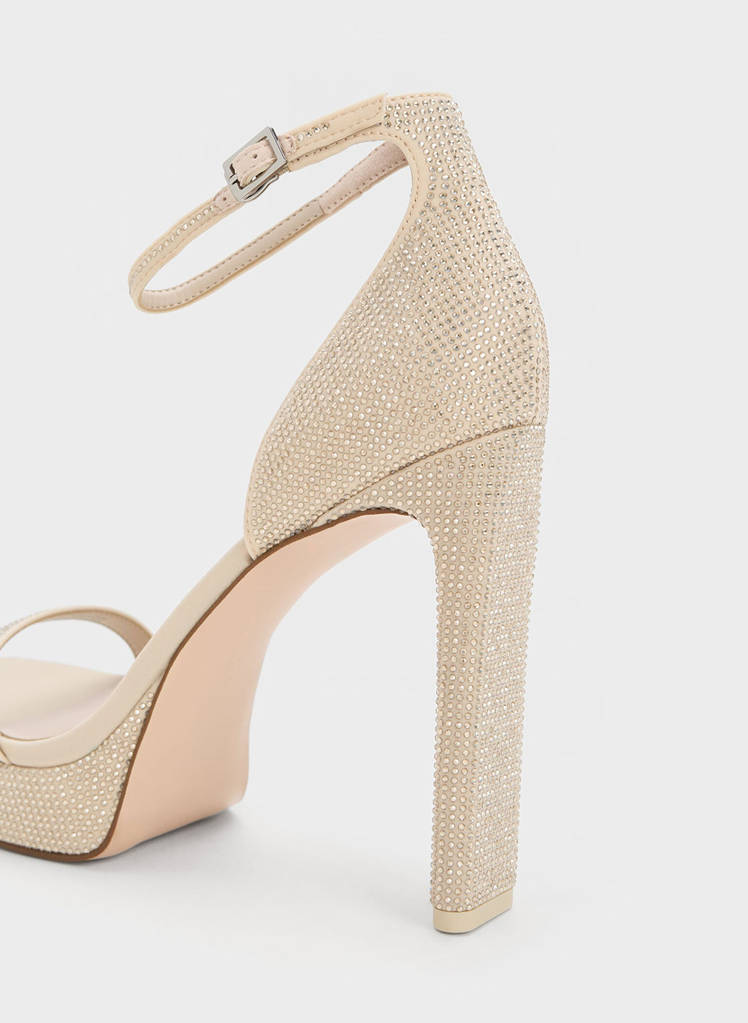 Crystal Ankle-Strap Platform Sandals, Nude, hi-res