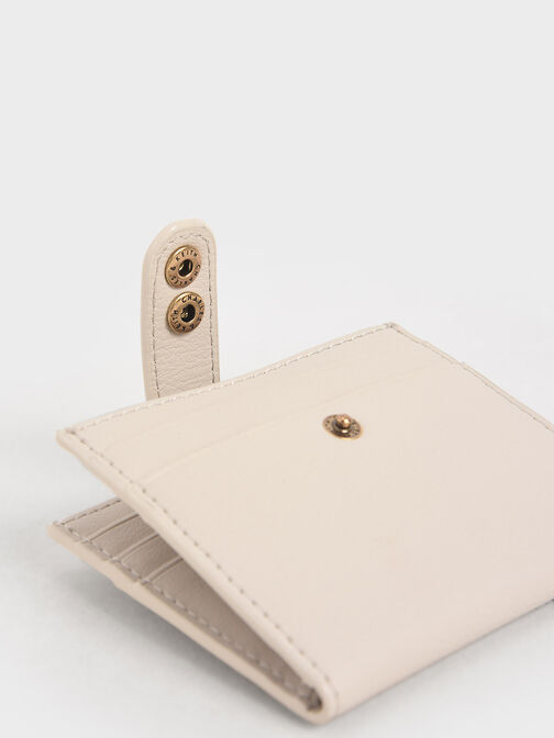 Snap Button Card Holder, Ivory, hi-res