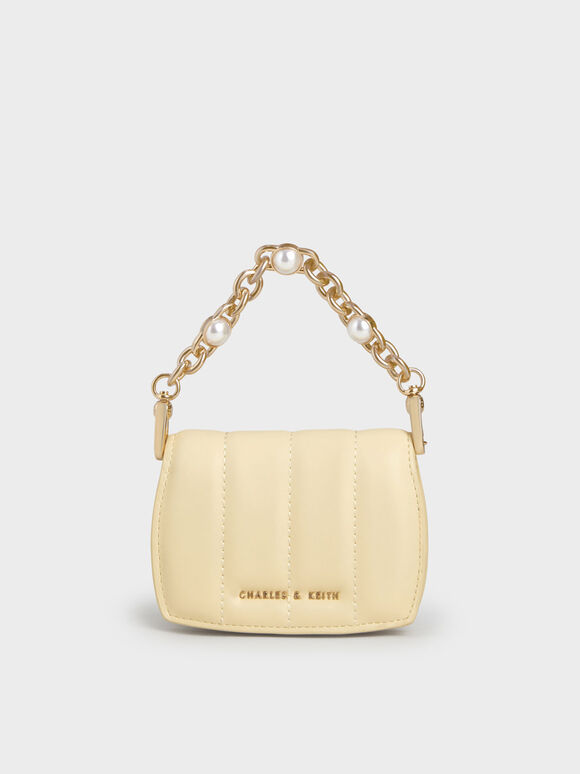 Chain Handle Vanity Pouch, Butter, hi-res