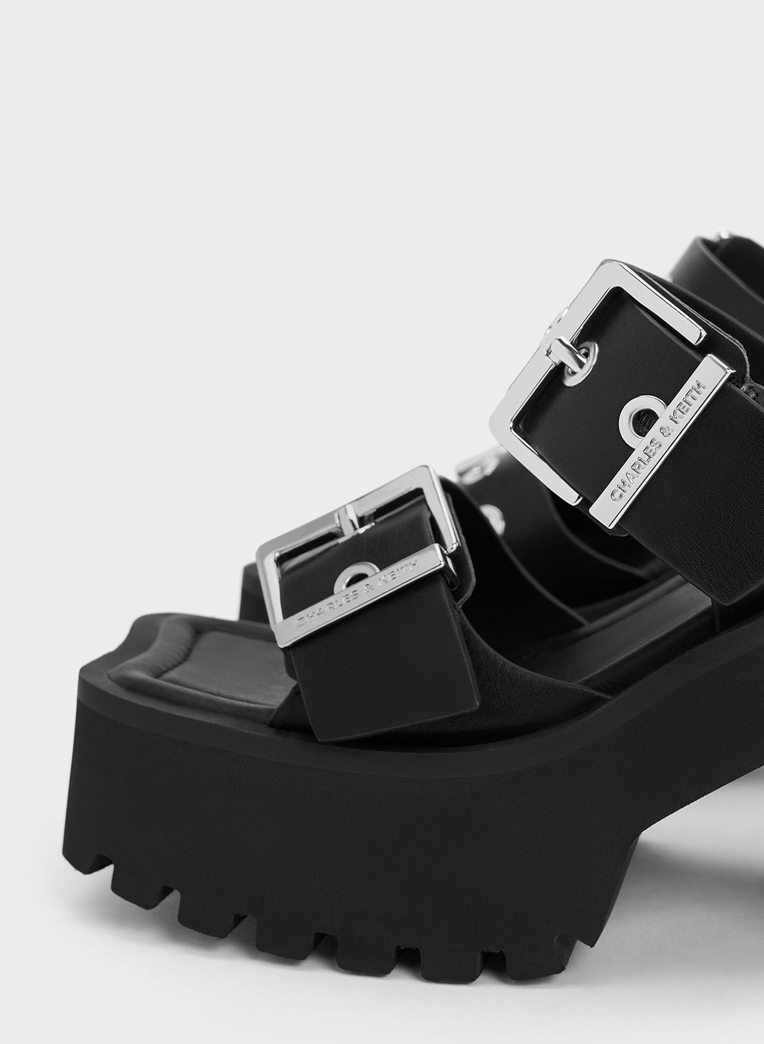 Trill Grommet Double-Strap Platform Mules, Black, hi-res