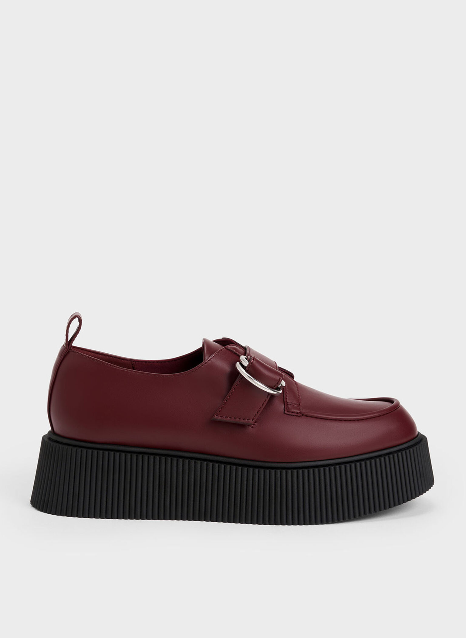 Cordova Buckled Platform Loafers, Burgundy, hi-res