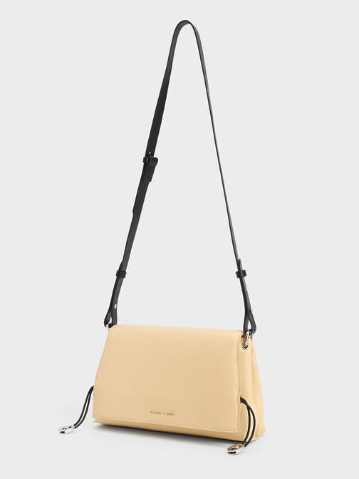 Nina Leather Padded Handle Bag, Beige, hi-res