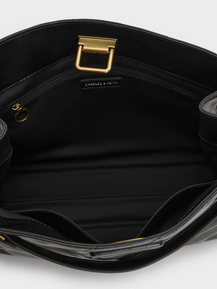 Neva Panelled Chain-Strap Tote Bag, Black, hi-res