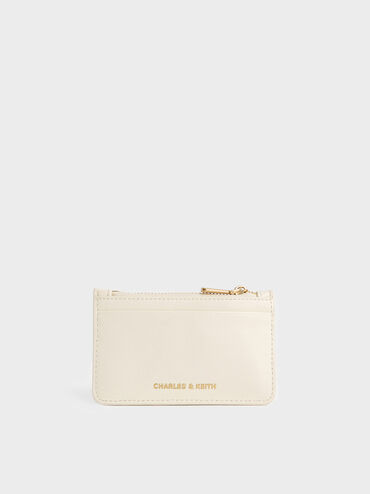 Donna Crinkle-Effect Panelled Card Holder, Cream, hi-res