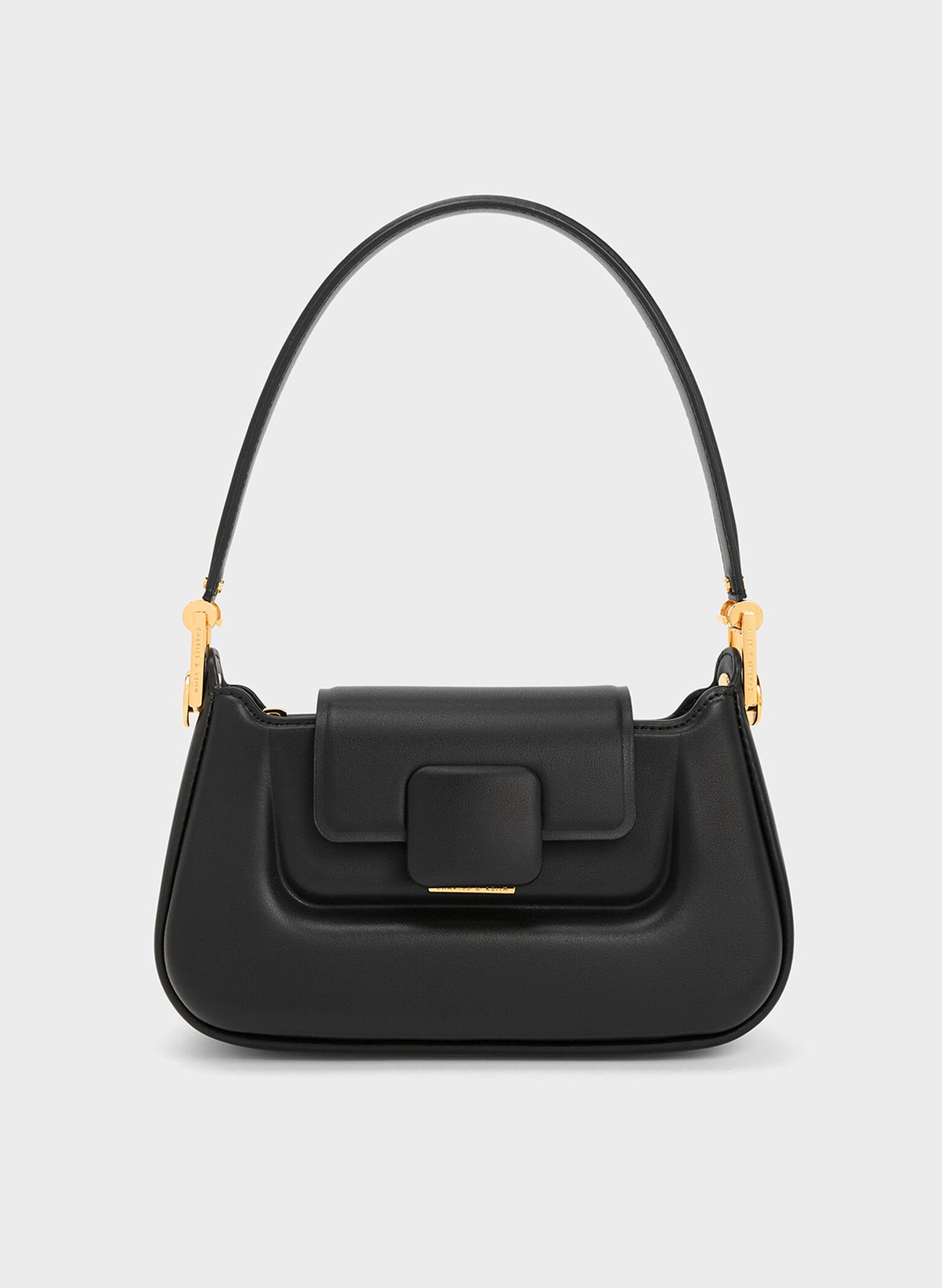 Koa Push-Lock Top Handle Bag, Black, hi-res
