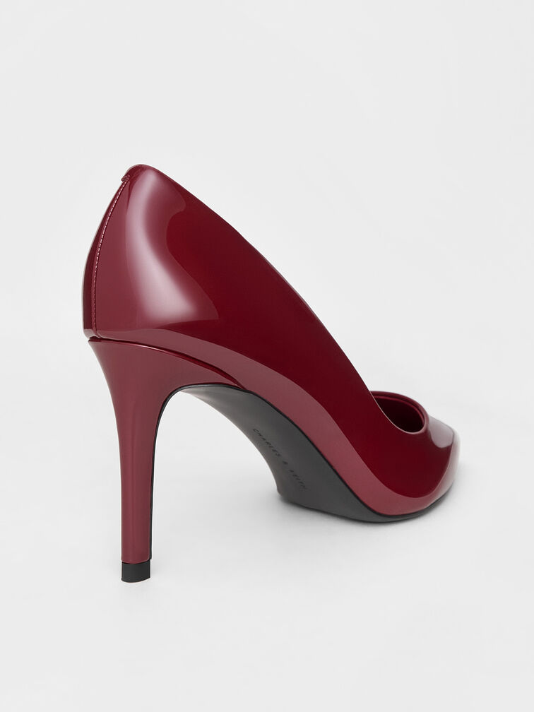 Emmy Patent Pointed Toe Stiletto Pumps, Red, hi-res